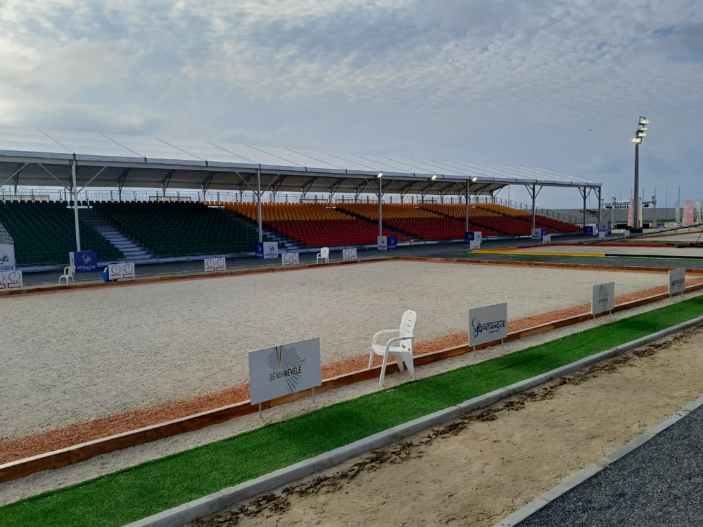 Championnat du monde pétanque Cotonou Bénin 4000places tribune modulaire