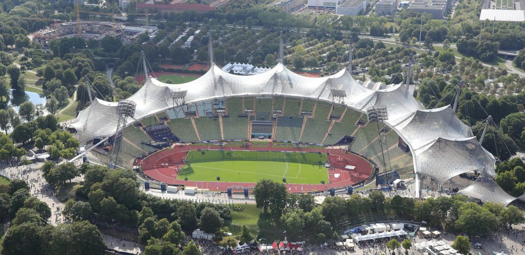 stade olympique de Munich avec ses parties pour l'athlétisme