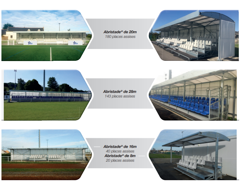 exemples de dimensions de gradins